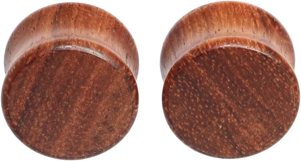Organic Wood Double Flare Flesh Tunnel Plug Ear Stretching Kit Gauge 8mm to 20mm