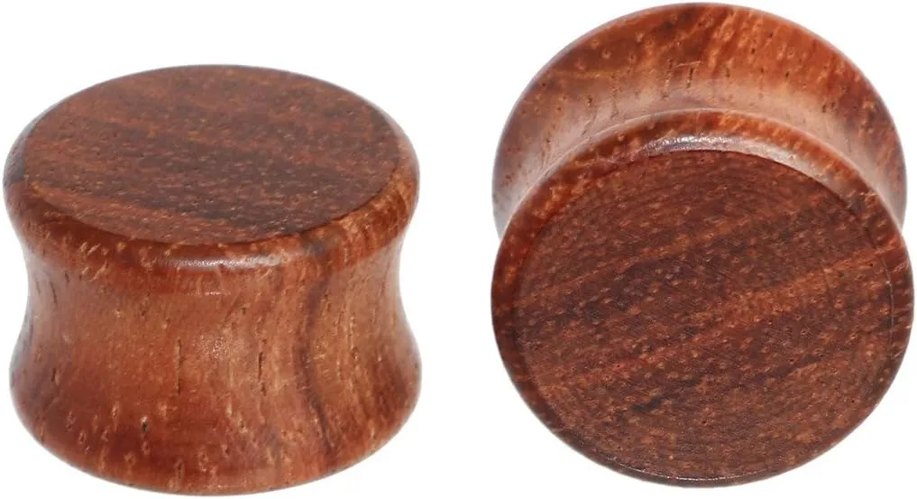 Organic Wood Double Flare Flesh Tunnel Plug Ear Stretching Kit Gauge 8mm to 20mm