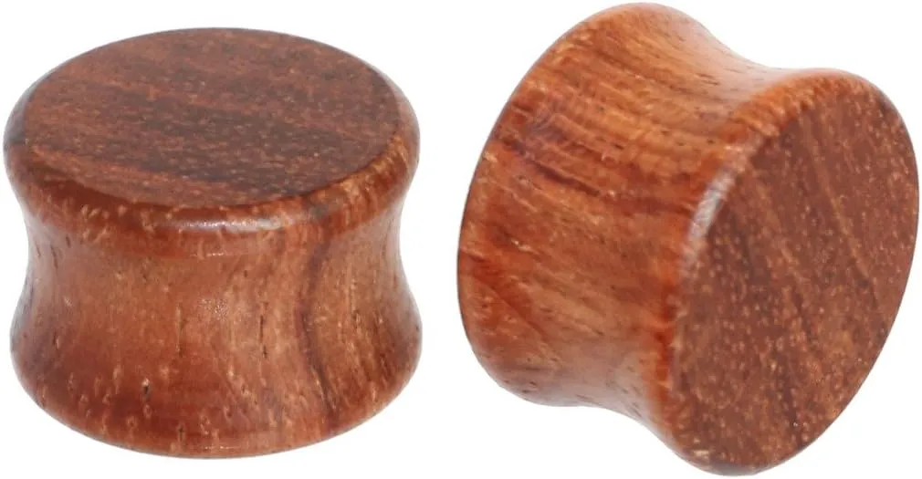 Organic Wood Double Flare Flesh Tunnel Plug Ear Stretching Kit Gauge 8mm to 20mm