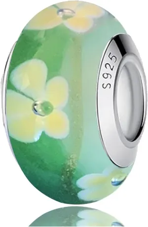 Original Murano Glass Charms for Pandora Bracelets, Authentic 925 Sterling Silver Charms for Bracelets, Murano Flowers Charms, Glass Beads fit Pandora Style Bracelet for Women