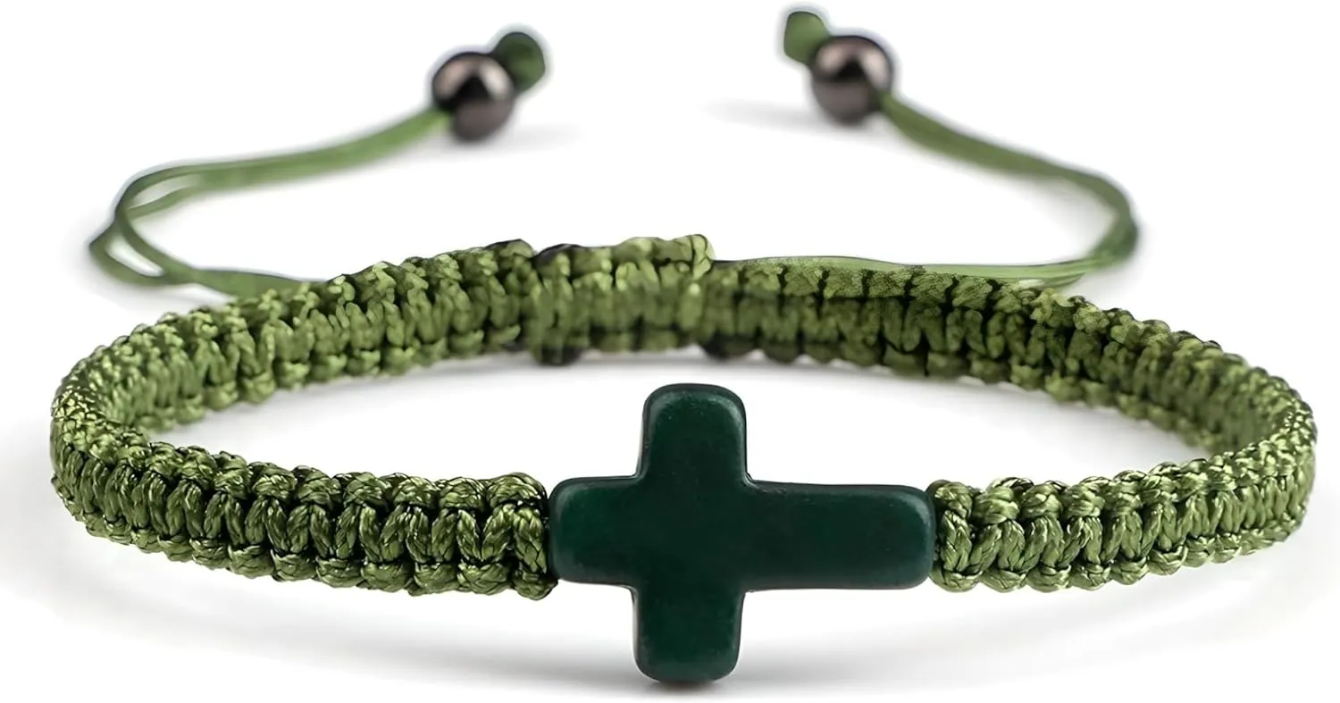 Orthodox Prayer Rope New Christian Prayer Cross Braided Bracelet For Women Men, Red Nylon Thread Couple Bracelets Adjustable Yoga Healing Bangle Chain Jewelry, Anglican Prayer Beads, Chotki Komboskini greek worry beads