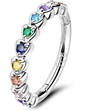OUFER 925 Sterling Silver Helix Hoop Earring, 16G Hoop Earrings, Helix Cartilage Tragus Rook Piercing Jewelry, Shiny Lip Labret Earrings Hoop for Women Men-16 Gauge 8mm Hoop