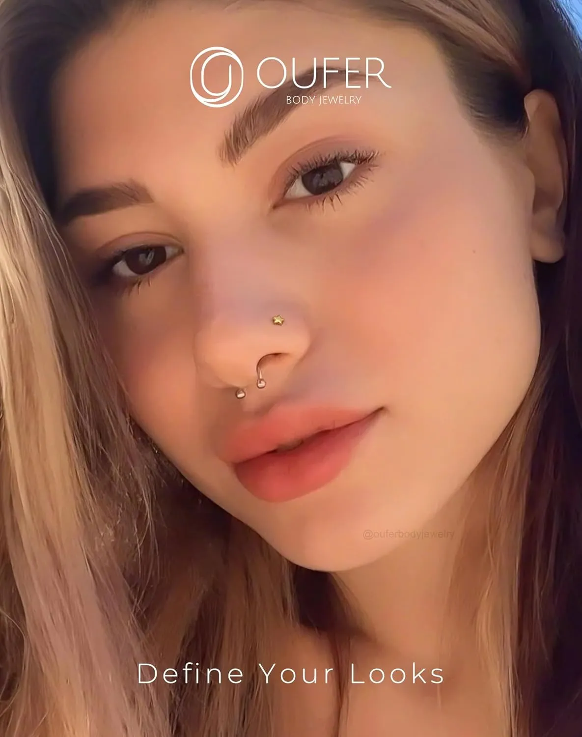 OUFER 925 Sterling Silver Nose Studs, Heart Nose Rings, L Shaped 20G Nose Rings Studs, Cute Nostril Nose Piercing Jewelry for Women Men