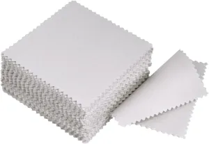 Outus Jewelry Cleaning Cloth Polishing Cloth for Sterling Silver Gold Platinum, 50 Pack (Grey)