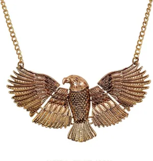 PAICO Zinc Alloy Delicate Golden Hawk Eagle Necklace 21 Inches