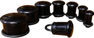 Pair (2PCS) BLACK ONYX STONE PLUGS Single Flare Gauges Organic Ear Tunnels 9221