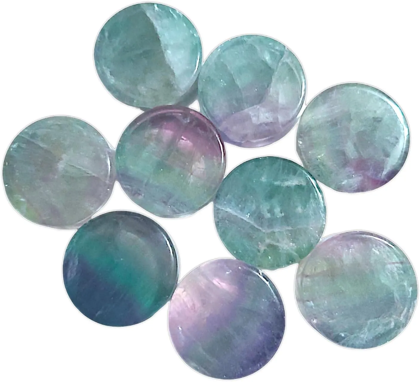 Pair (2PCS) LIGHT GREEN FLUORITE STONE PLUGS Double Flare Organic Gauges Ear Tunnels 9270