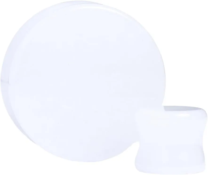 Pair (2PCS) WHITE JADE STONE PLUGS Double Flare Gauges Organic Ear Tunnels 9195