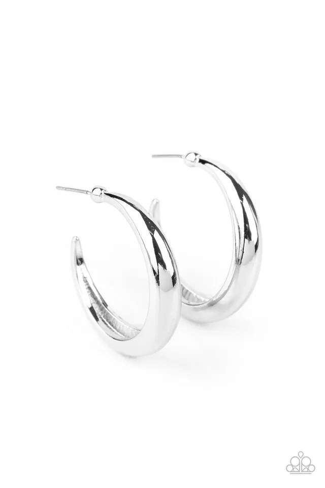 Paparazzi Earring ~ Lay It On Thick - Silver
