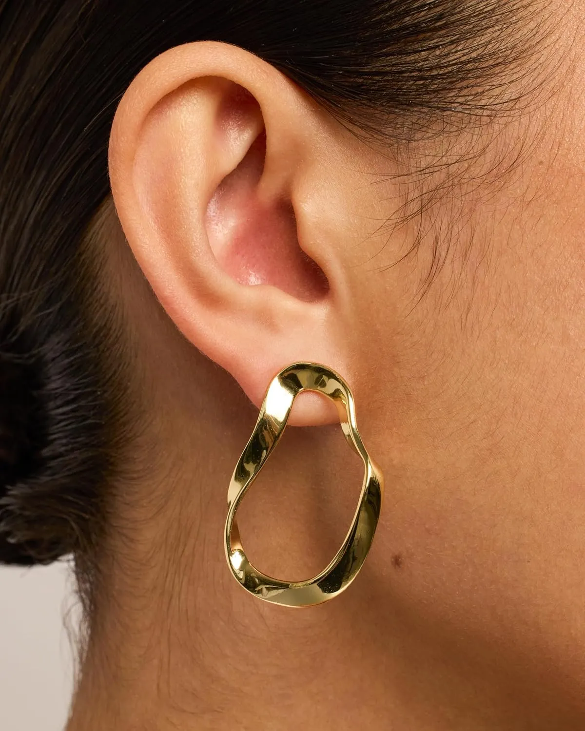 PAVOI 14K Gold Plated Sterling Silver Posts Chunky Vintage Organic Hammered Brushed and Textured Geometric Earrings for Women | Statement Earring Pair
