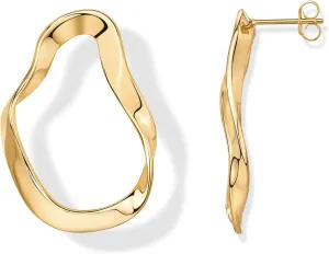PAVOI 14K Gold Plated Sterling Silver Posts Chunky Vintage Organic Hammered Brushed and Textured Geometric Earrings for Women | Statement Earring Pair