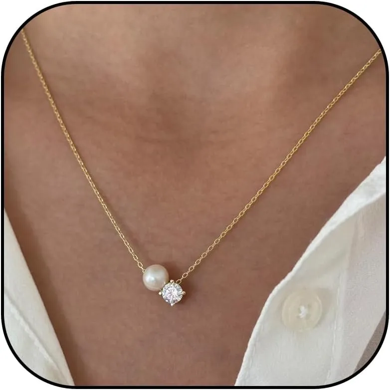 Pearl Choker Necklaces for Men White Pearl Necklace Set Gold Chain Layered Necklace Trendy Pearl Jewelry for Men Birthday Gifts for Boyfriend