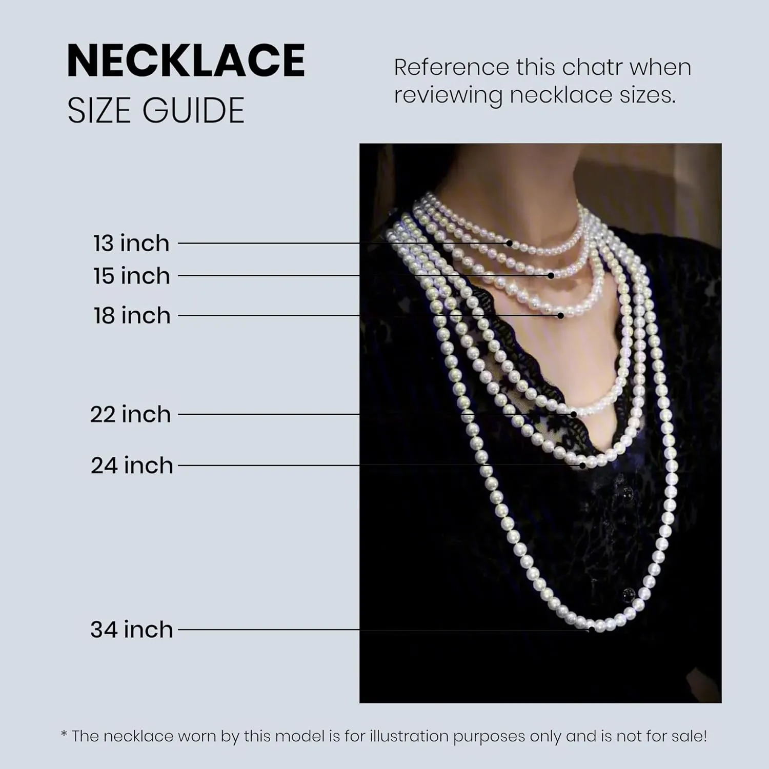 Pearl Necklace 16in 3/4/6MM White Freshwater Pearl Choker Strands Sterling Silver Clasp Necklace for Women/Mother Jewelry Gifts for Wedding Birthday