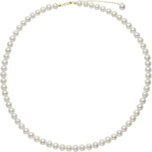 Pearl Necklace 17 Inches 5MM Round Freshwater Pearl Strand Necklace for Women/Mother Jewelry Gifts for Wedding Brides Birthday
