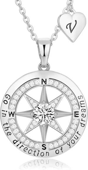 Peeshow Graduation Gifts for Her, 2025 Graduation Jewelry Compass Necklaces for Women, Middle High College School Graduation Gifts for Daughter Granddaughter Sister Niece Friend Graduation Classmate