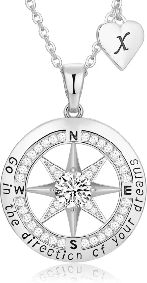 Peeshow Graduation Gifts for Her, 2025 Graduation Jewelry Compass Necklaces for Women, Middle High College School Graduation Gifts for Daughter Granddaughter Sister Niece Friend Graduation Classmate