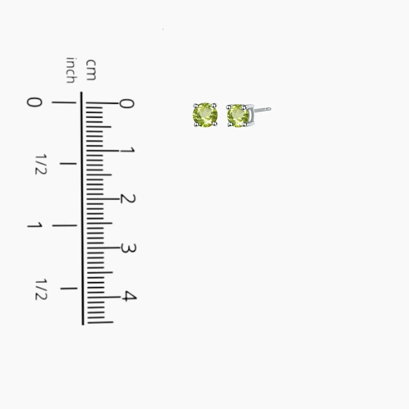 Peridot Stud Earrings | Classic Round August Birthstone | Irosk ®