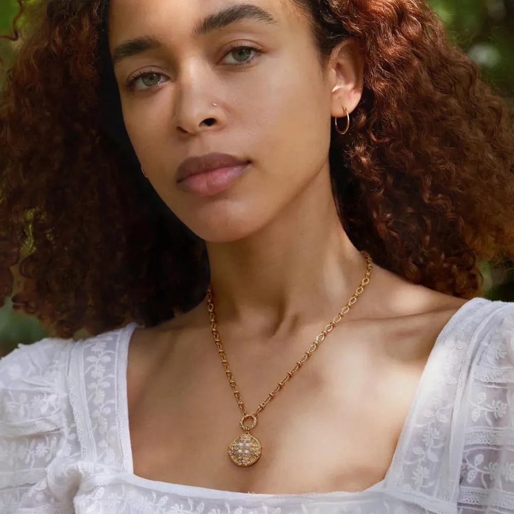 PERNNLA PEARL Dainty 18K Gold Chain Teardrop Pendant Necklace for Women Trendy Cute Toggle Necklace Minimalist Jewelry