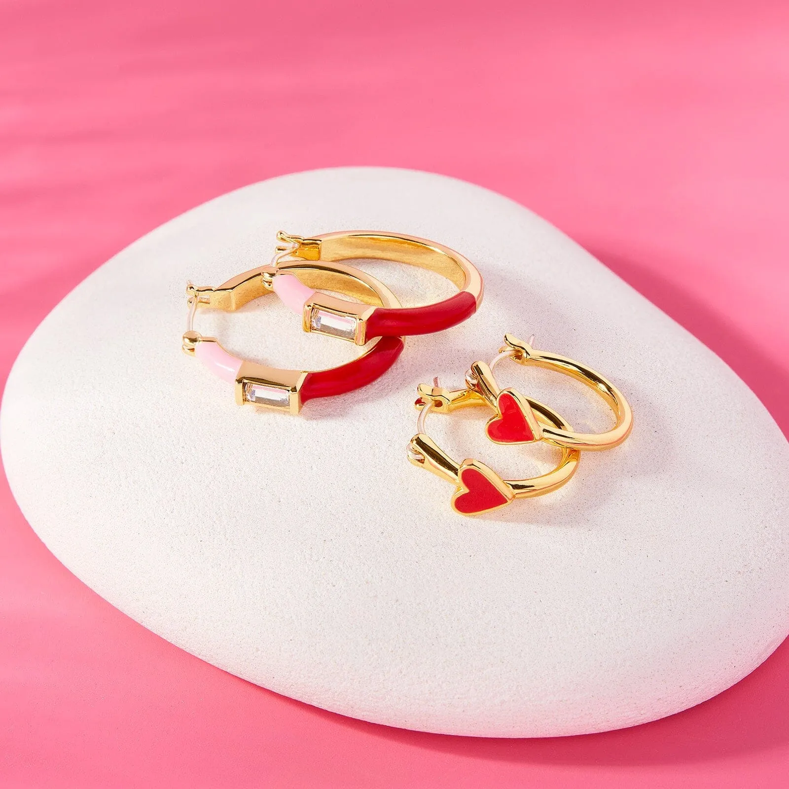 Petite Heart Hoop Earrings