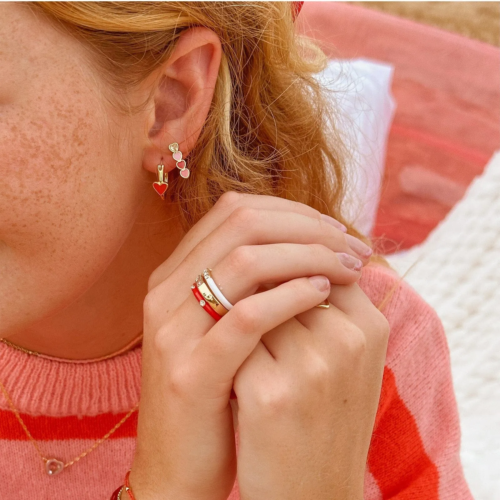 Petite Heart Hoop Earrings