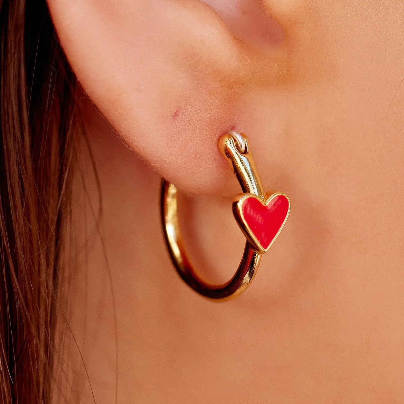 Petite Heart Hoop Earrings