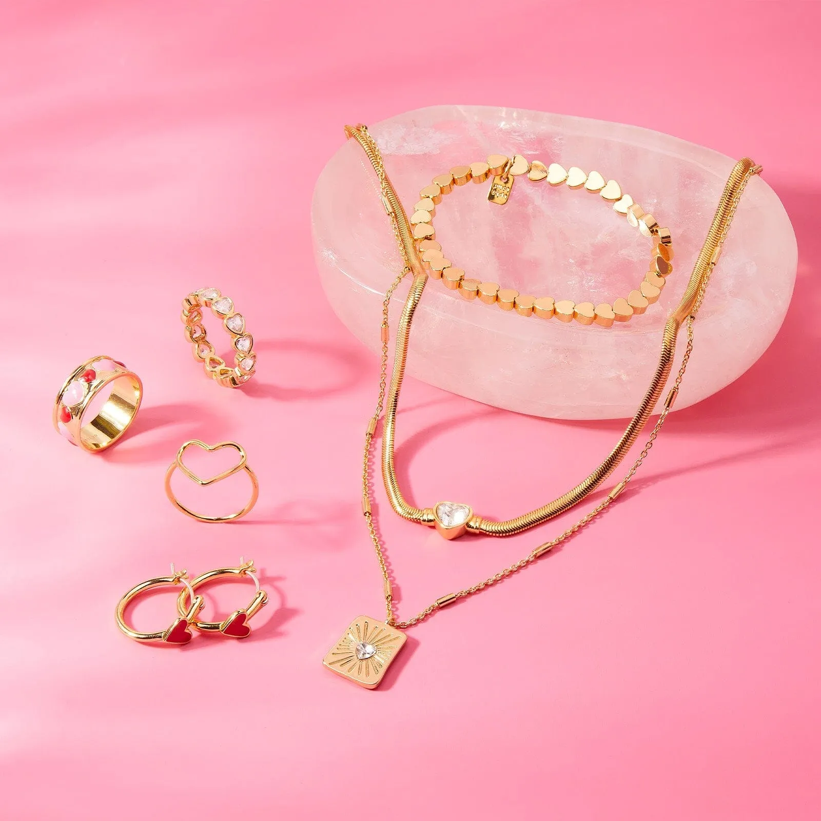 Petite Heart Hoop Earrings