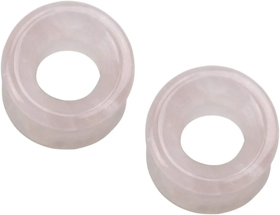 Pierced Owl - Natural Rose Quartz Stone Double Flared Tunnel Plug Gauges, Sold As Pair