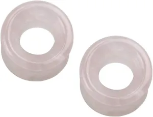 Pierced Owl - Natural Rose Quartz Stone Double Flared Tunnel Plug Gauges, Sold As Pair