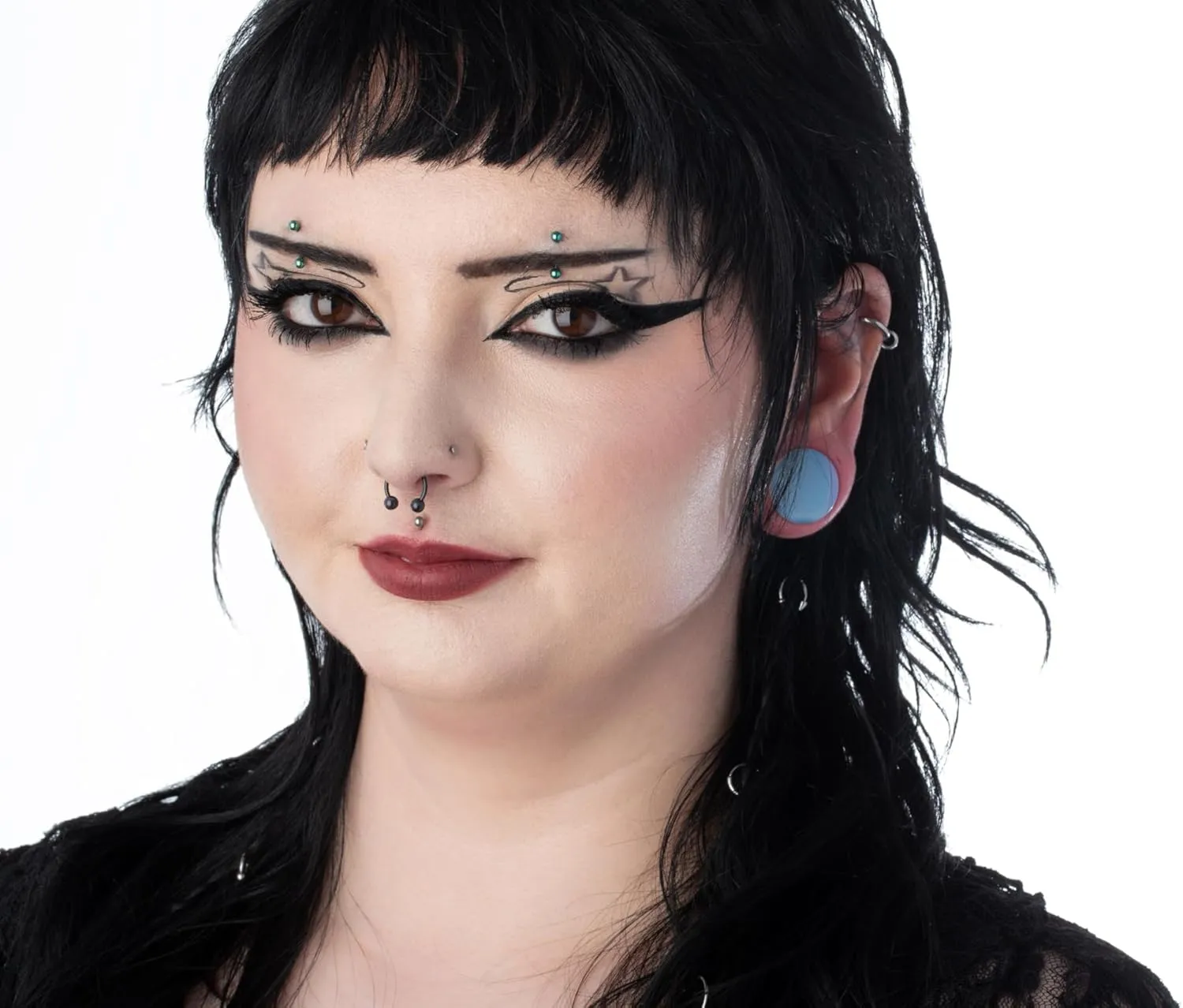 Pierced Owl - Opalite Concave Double Flared Saddle Plugs, Sold as a Pair