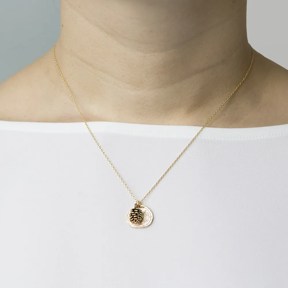 Pine Cone and Tree Ring Necklace