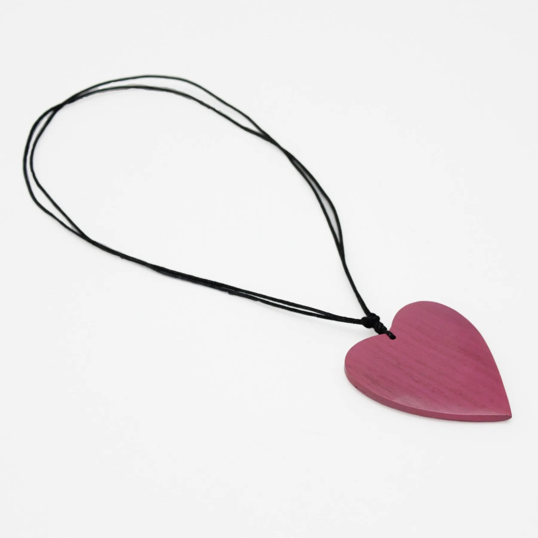 Pink Gabi Heart Wood Necklace
