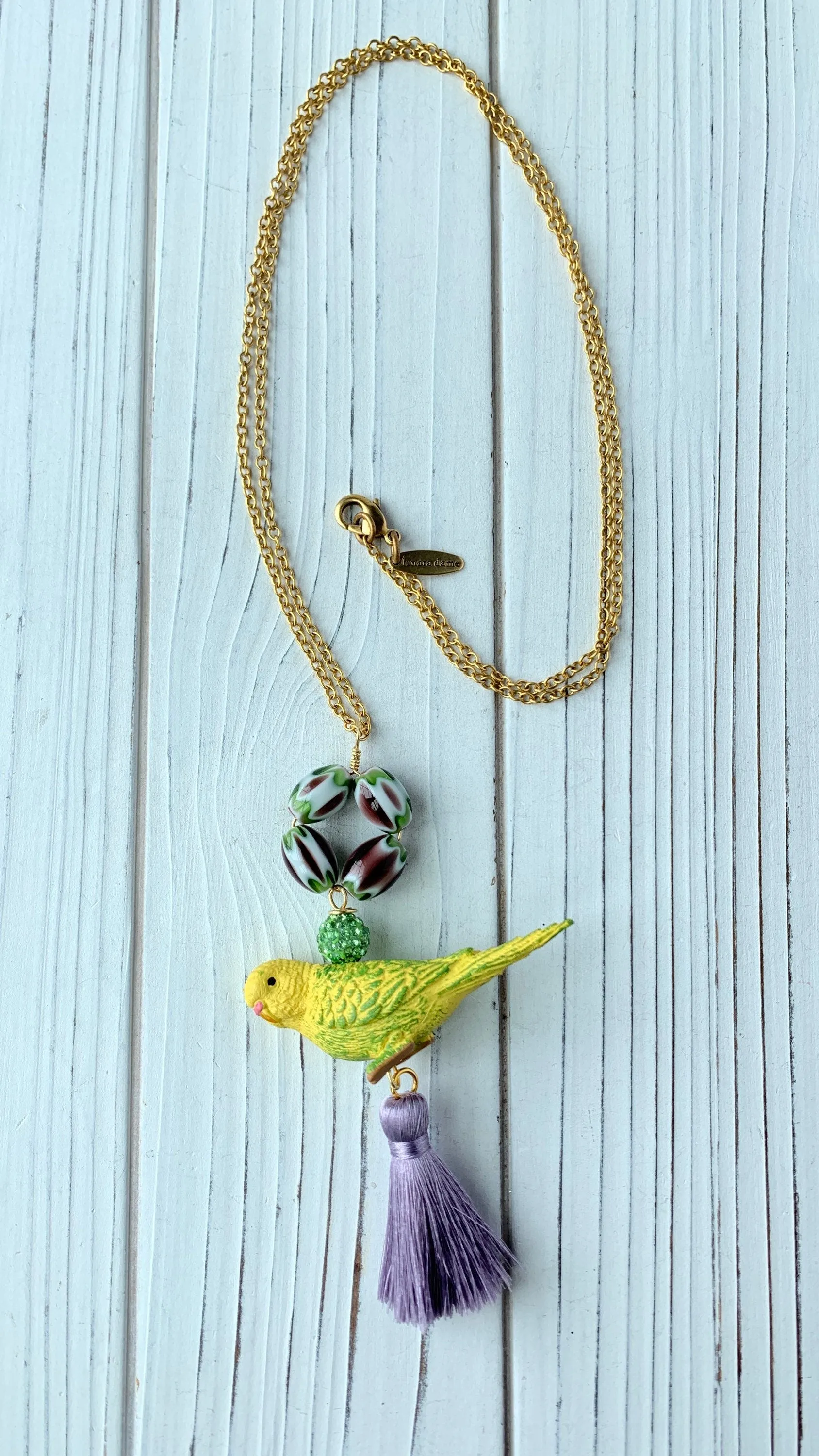 Piper the Parakeet Pendant Necklace