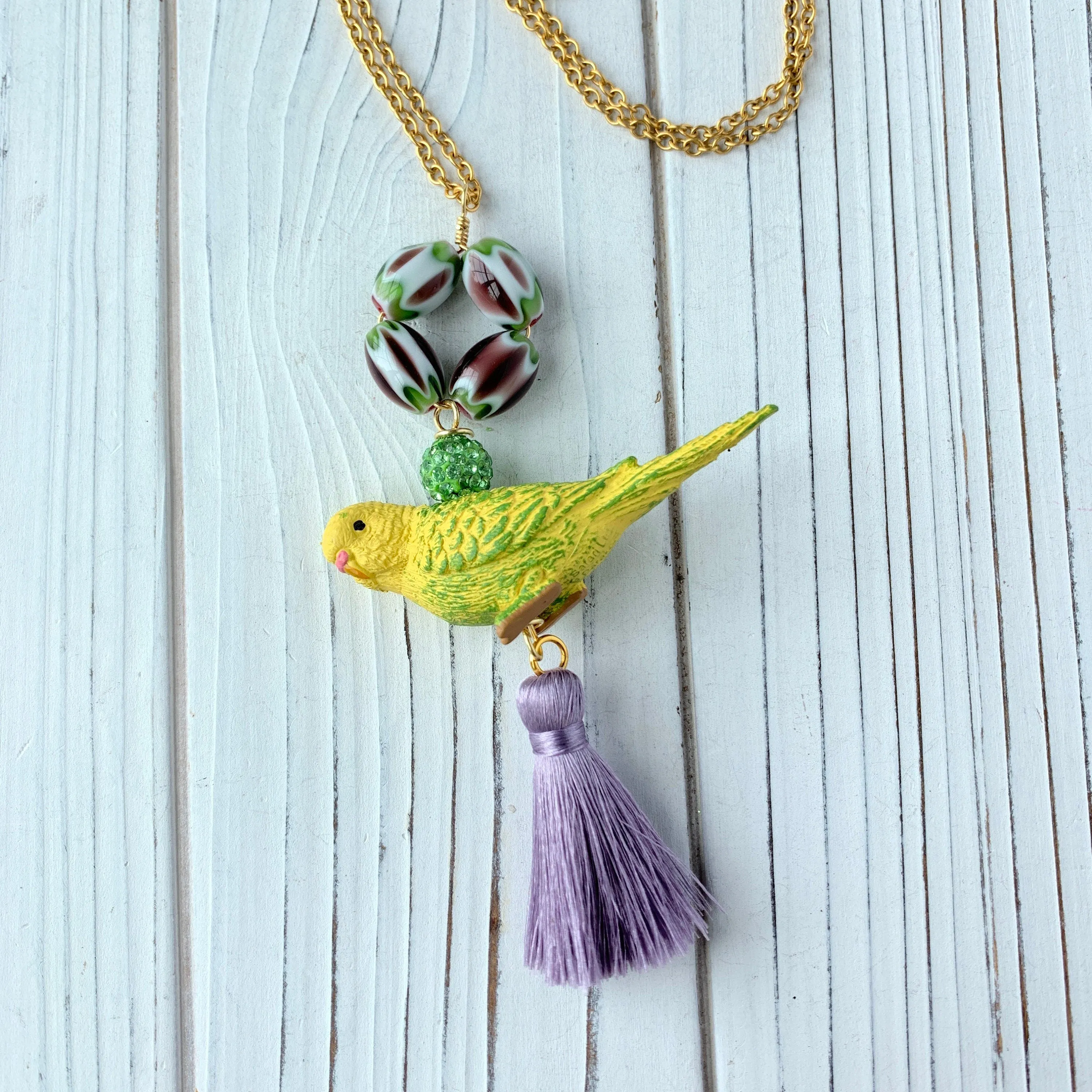 Piper the Parakeet Pendant Necklace