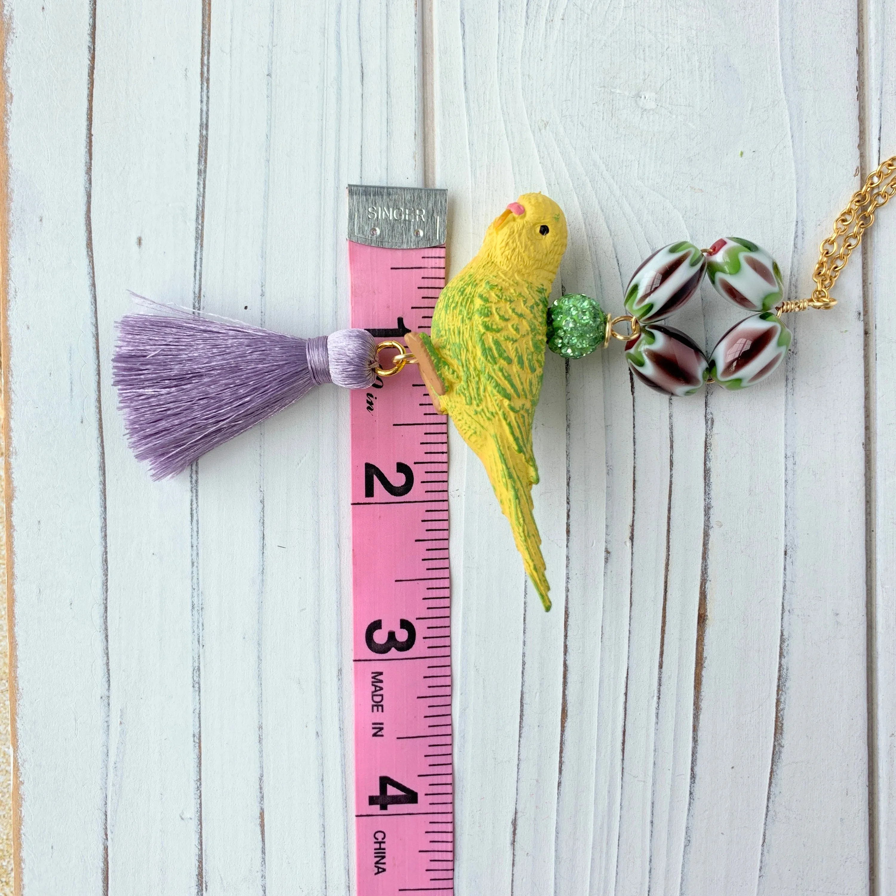 Piper the Parakeet Pendant Necklace