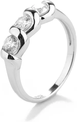Precious Pieces Sterling Silver CZ Baby Ring with Twisted Band