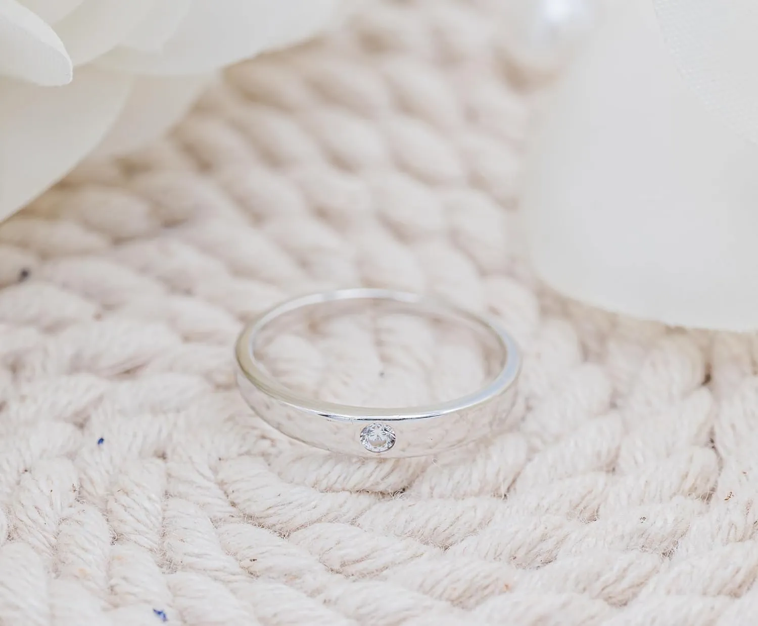 Precious Pieces Sterling Silver Dainty CZ Baby Ring or Girl's Ring