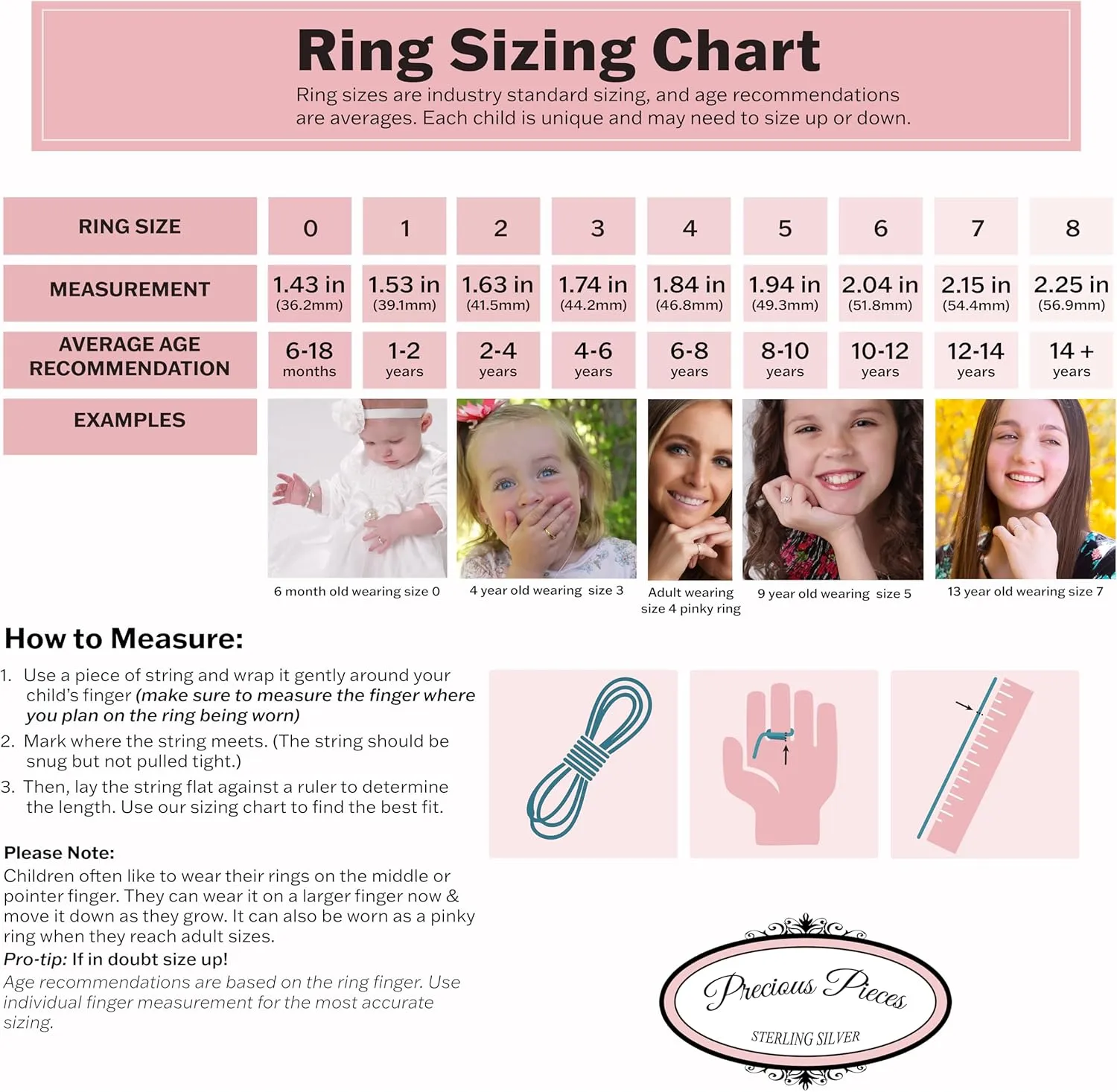 Precious Pieces Sterling Silver Dainty CZ Baby Ring or Girl's Ring