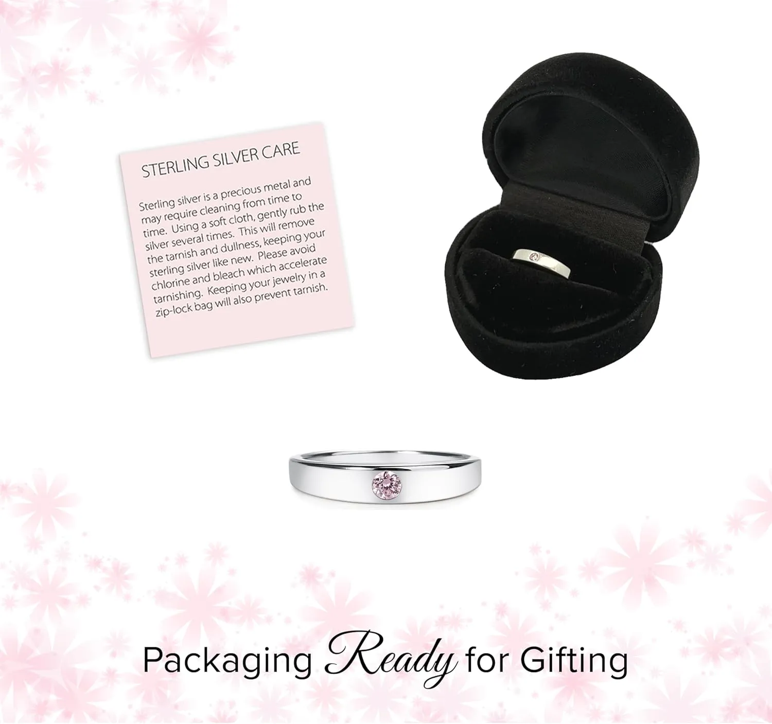 Precious Pieces Sterling Silver Dainty CZ Baby Ring or Girl's Ring