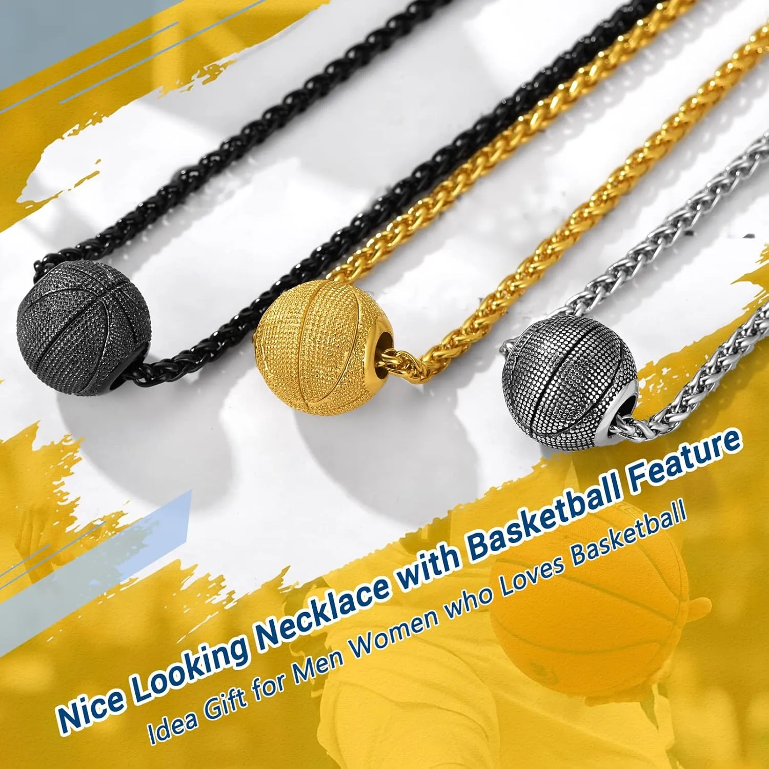 PROSTEEL 316L Stainless Steel 3D Football/Basketball/Volleyball/Baseball/Rugby Ball Cool Necklaces for Men, Sports Players Favors Jewelry, 22inch, Come with Box