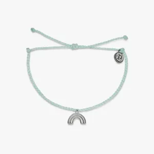 Pura Vida Original Chasing Rainbows Bracelet - Iron-Coated Charm, Adjustable Band - 100% Waterproof