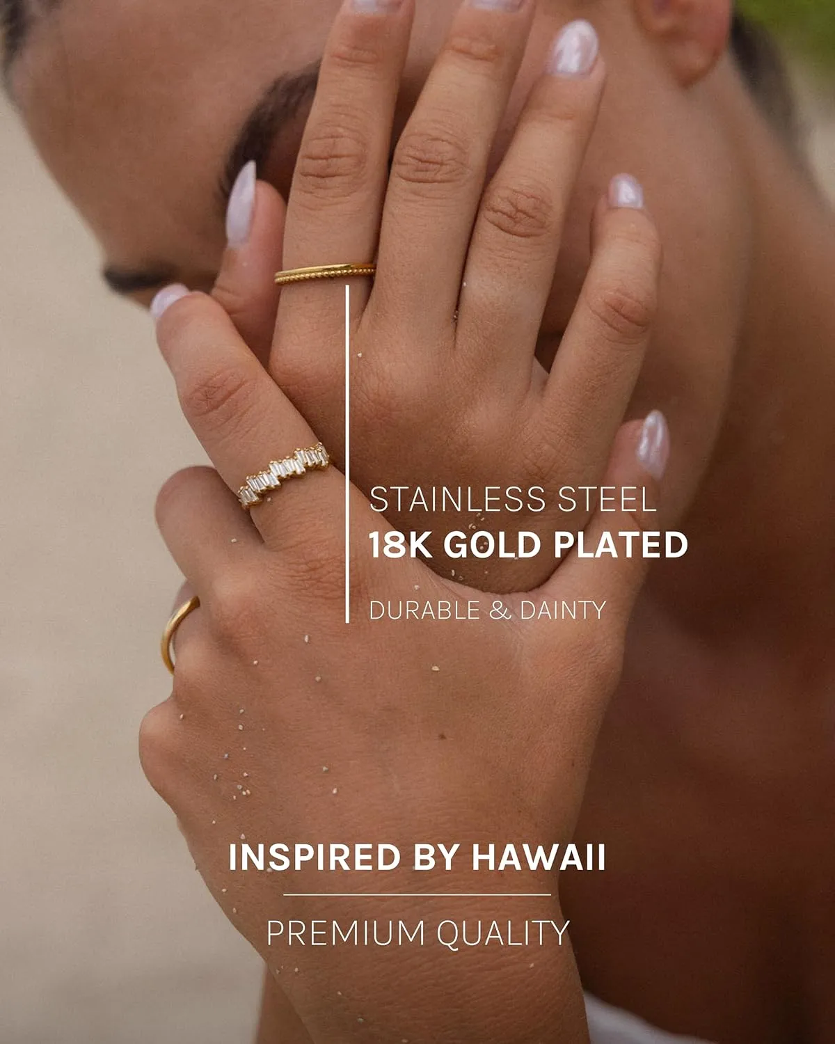 Purelei Malihini Coin Ring Adjustable  Delicate, Adjustable Ring in Gold, Silver, and Rose Gold  Oriental-Inspired Design  Sizes S/M and M/L  Stainless Steel