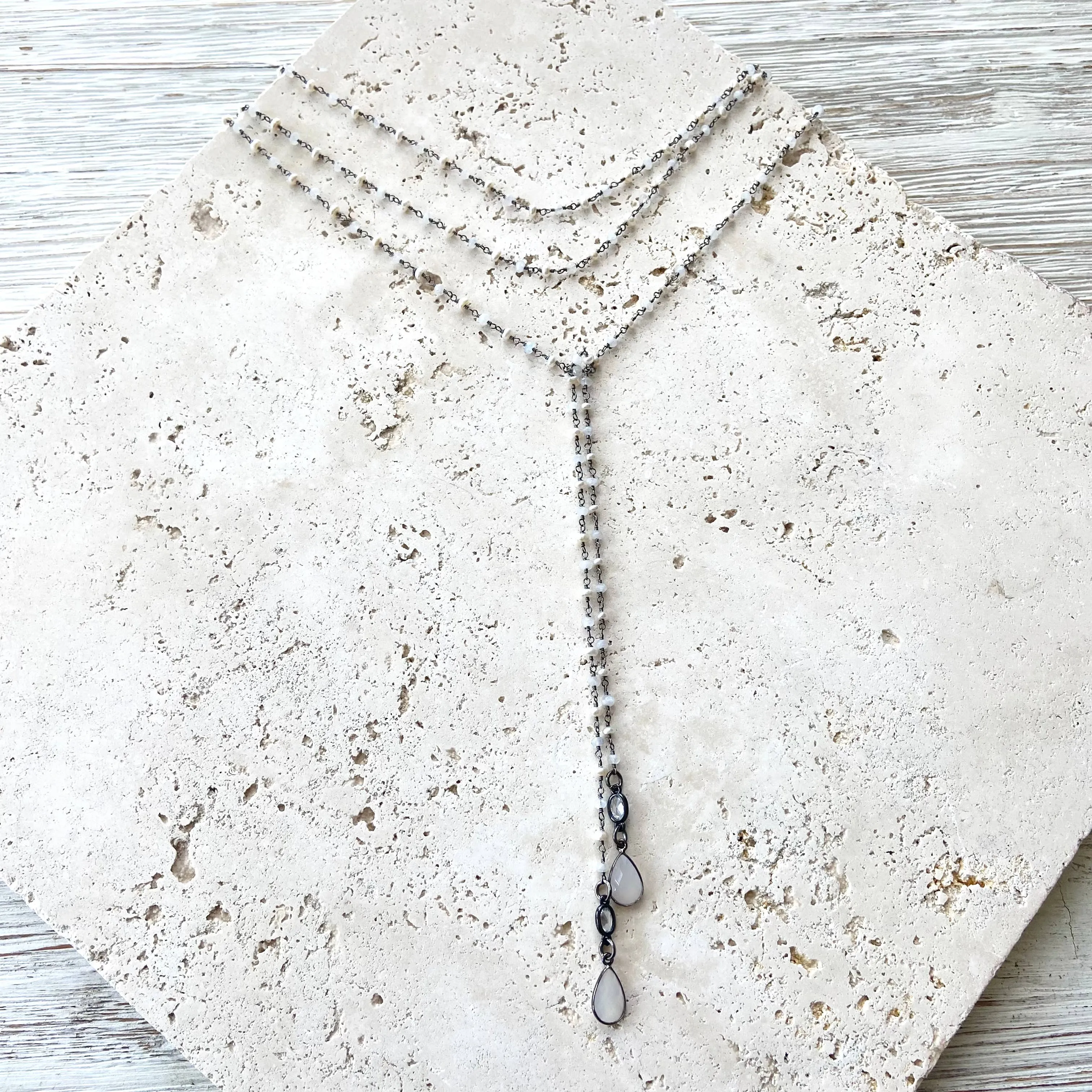 Pyrite Lariat Wrap Necklace