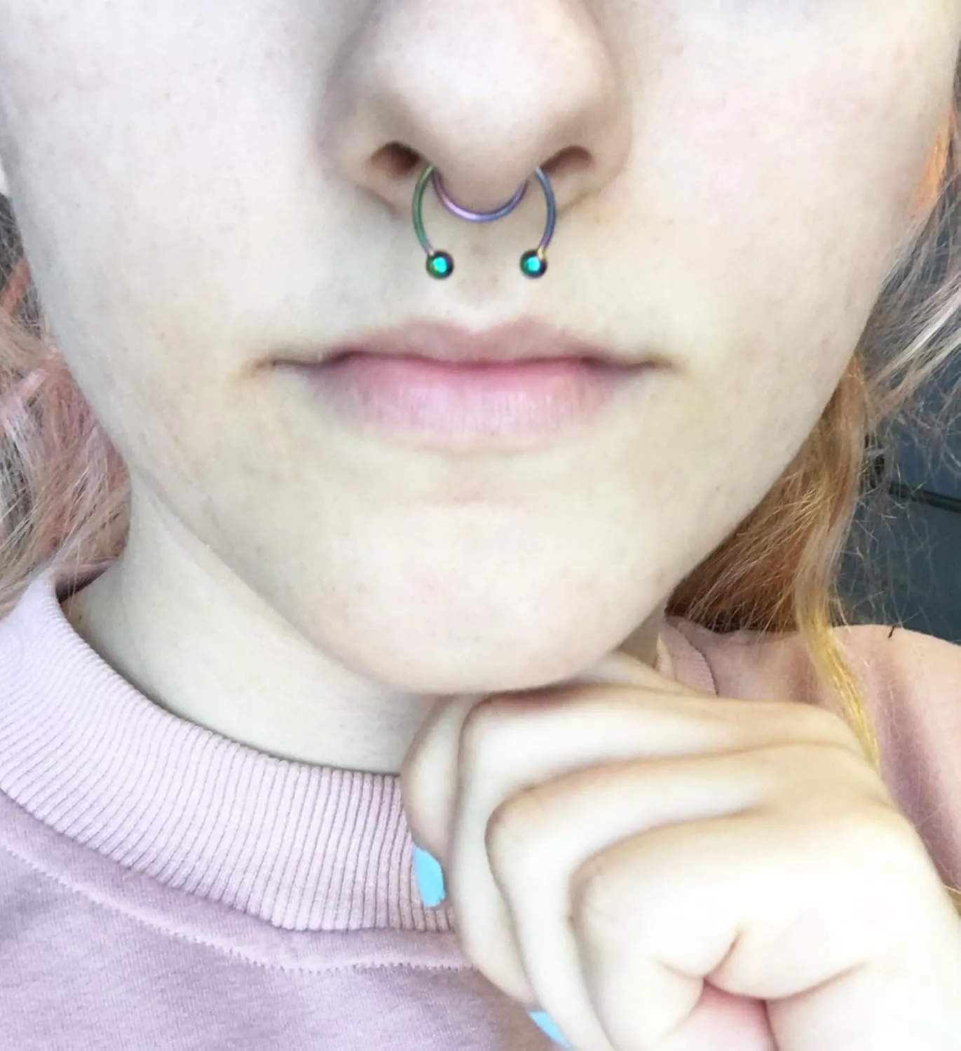 QWALIT Fake Septum Ring Fake Septum Piercing Faux Septum Nose Rings Fake Nose Ring Septum Fake Septum Nose Ring Clip On Septum Nose Ring Faux Septum Piercing Fake Septum Hoop Fake Septum Jewelry