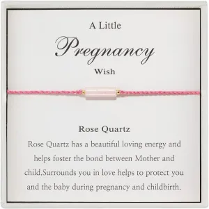 RareLove Rose Quartz Pregancy Wish Healing Bracelets for Women,Adjustable Beaded Strand Bracelets Pregnancy Healing Crystals,Unique Gift for Pregnancy Protection Bracelet