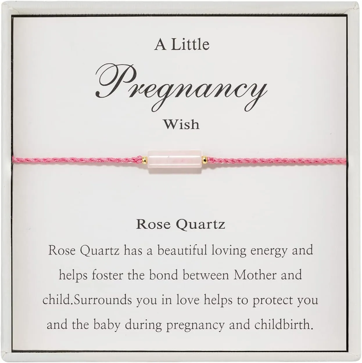 RareLove Rose Quartz Pregancy Wish Healing Bracelets for Women,Adjustable Beaded Strand Bracelets Pregnancy Healing Crystals,Unique Gift for Pregnancy Protection Bracelet