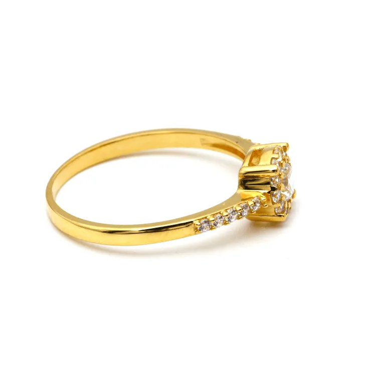 Real Gold Exquisite Luxury Solitaire Stone Ring with Regal Design 0377 (SIZE 7) R2532
