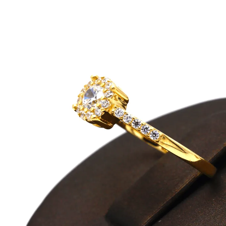 Real Gold Exquisite Luxury Solitaire Stone Ring with Regal Design 0377 (SIZE 7) R2532