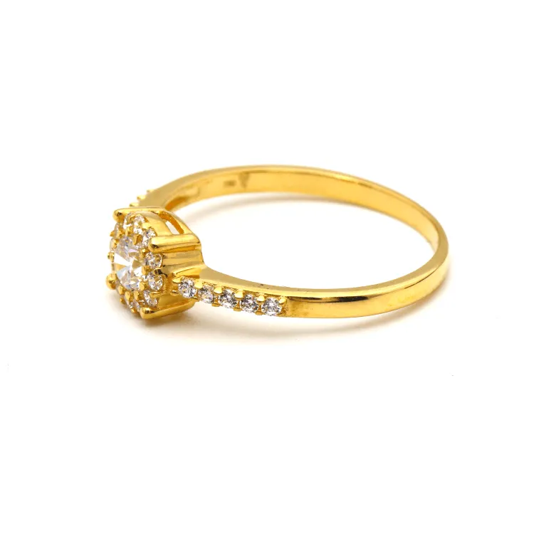 Real Gold Exquisite Luxury Solitaire Stone Ring with Regal Design 0377 (SIZE 7) R2532