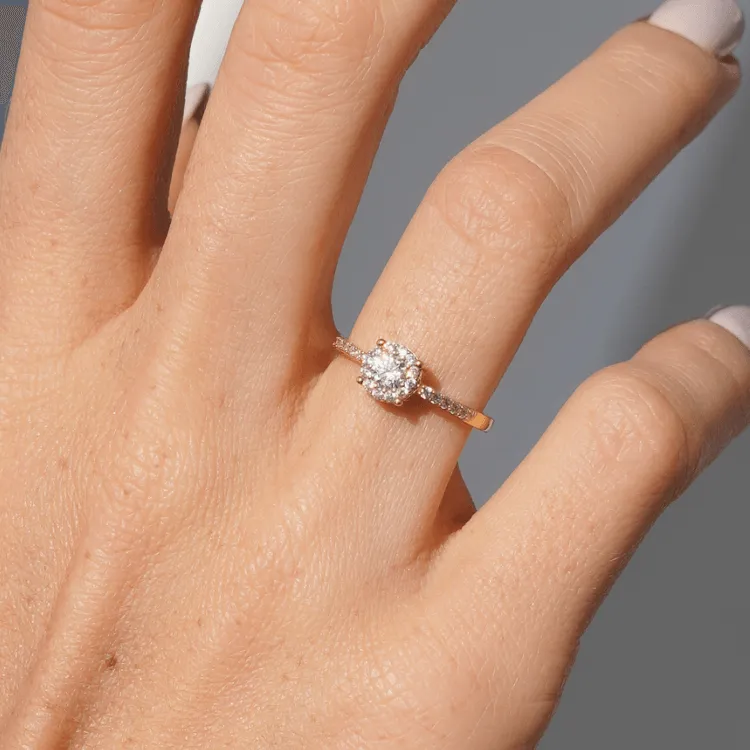 Real Gold Exquisite Luxury Solitaire Stone Ring with Regal Design 0377 (SIZE 7) R2532