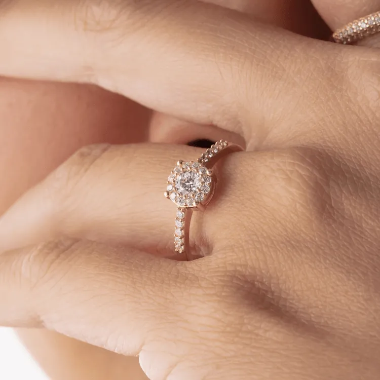 Real Gold Exquisite Luxury Solitaire Stone Ring with Regal Design 0377 (SIZE 7) R2532